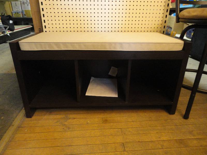 Entryway Bench with Cushion and Storage