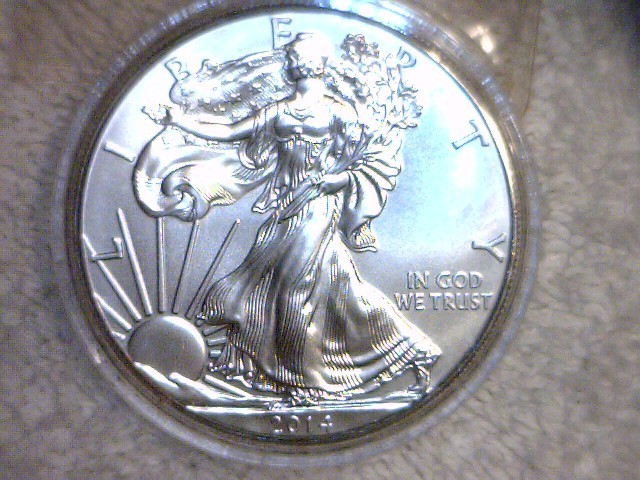 lot 17 image: 2014 P BU Liberty Walking Liberty Silver Dollar, 99.9%, one ounce Silver