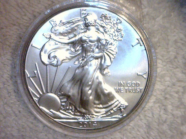 lot 19 image: 2014 P BU Liberty Walking Liberty Silver Dollar, 99.9%, one ounce Silver