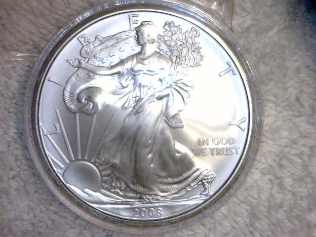 lot 26 image: 2008 P BU Walking Liberty Silver Dollar, one ounce