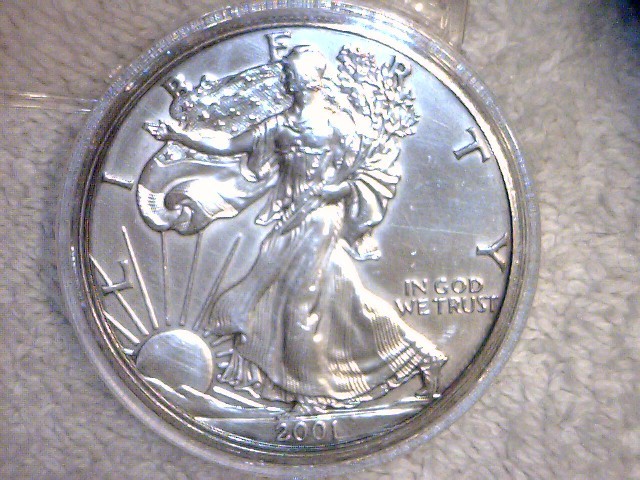 lot 27 image: 2001 P BU Walking Liberty Silver Dollar, one ounce
