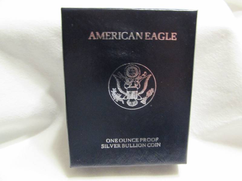 lot 72 image: 1995 American Eagle Silver Proof Coin, in box, one ounce silver