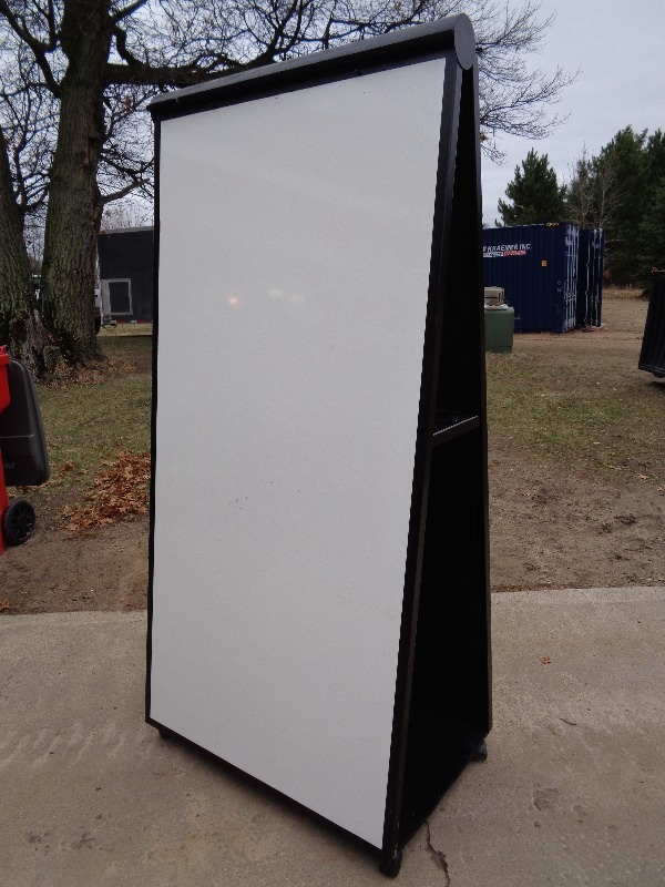 lot 30 image: Large Rolling White Board  Bulletin Board