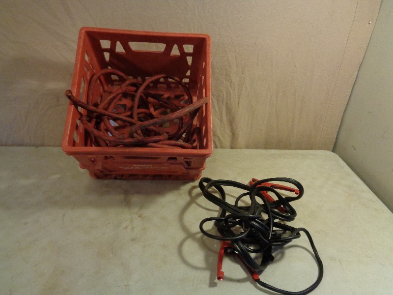 lot 106 image: Crate with Jumper Cables and Wire