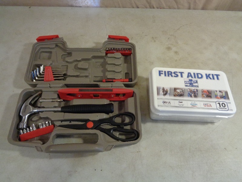 lot 108 image: New First Aid Kit and Tools