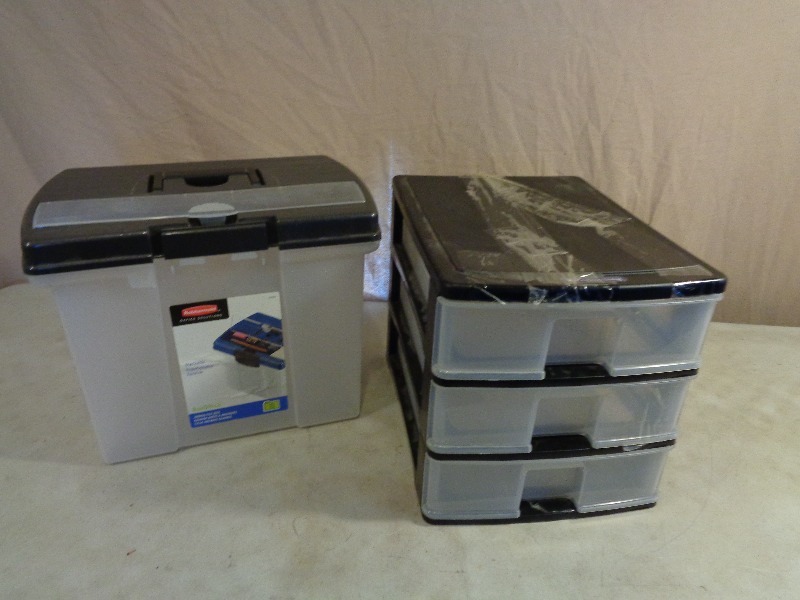 lot 120 image: 3 Drawer Organizer and File Keeper