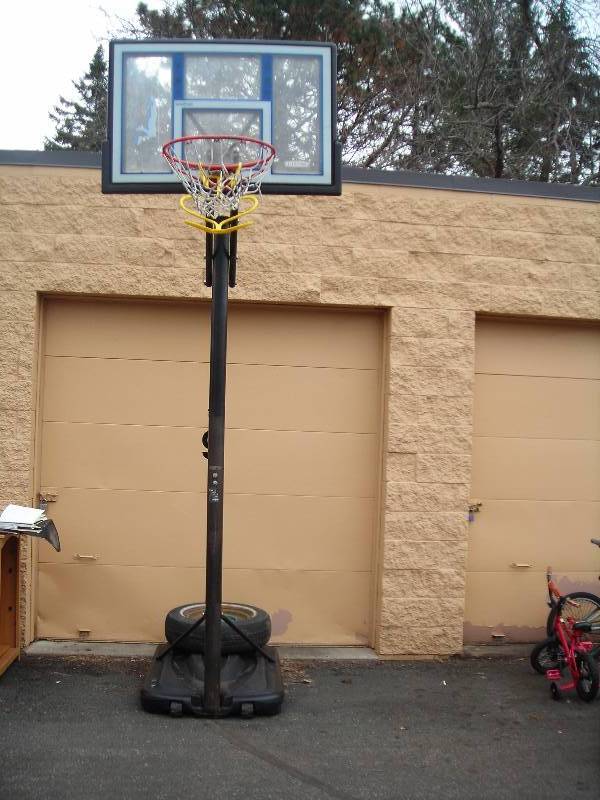 lot 5 image: Lifetime Shatter Guard Adjustable Basketball Hoop
