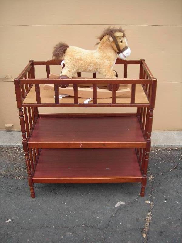 lot 12 image: Baby Changing Table & Plush Rocking Horse