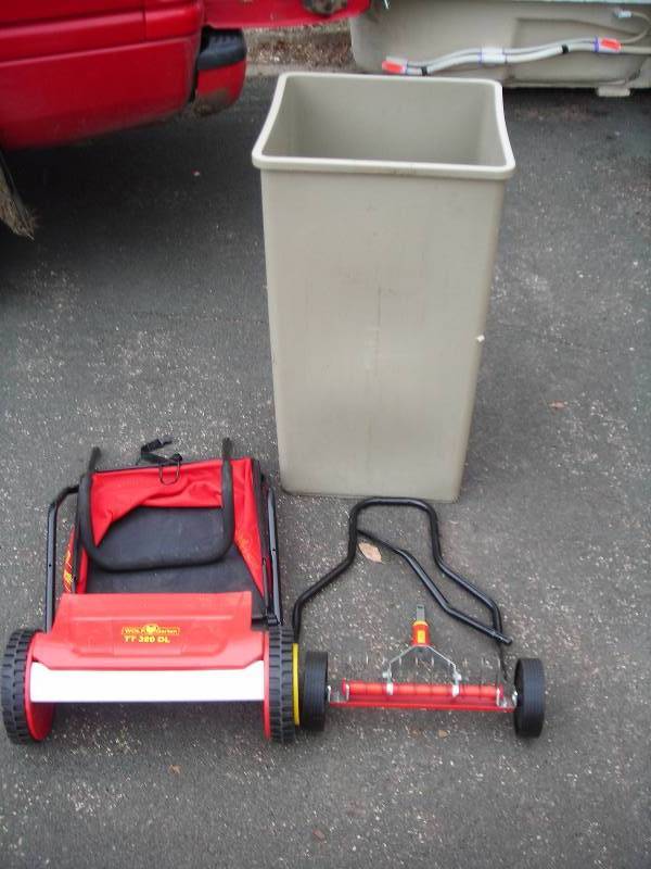 lot 22 image: Wolf Garden Reel Type Mower & Thatcher