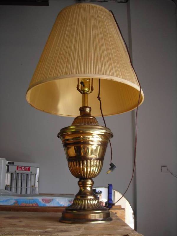 lot 40 image: Brass Color Lamp With Shade