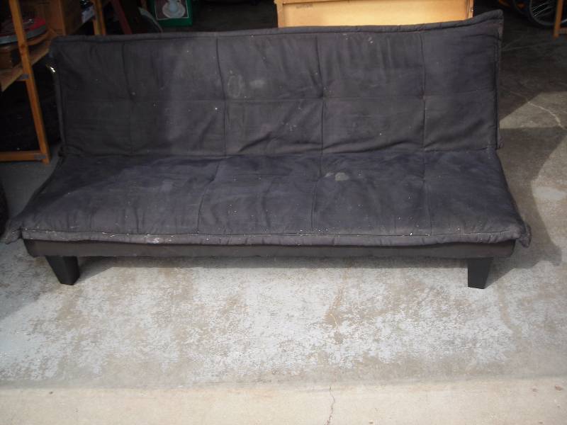 lot 44 image: Black Clik-Clak Style Futon Sofa