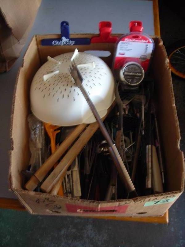 lot 73 image: Box Lot Of Kitchen Utensils, Grilling Tools, NEW Timer