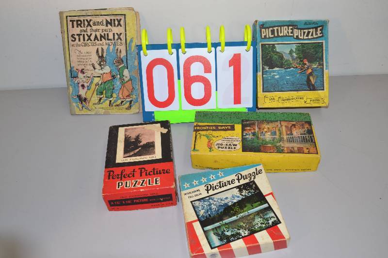 Vintage Puzzles and book