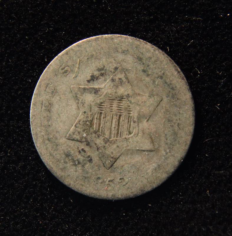 1852 US 3 CENT SILVER