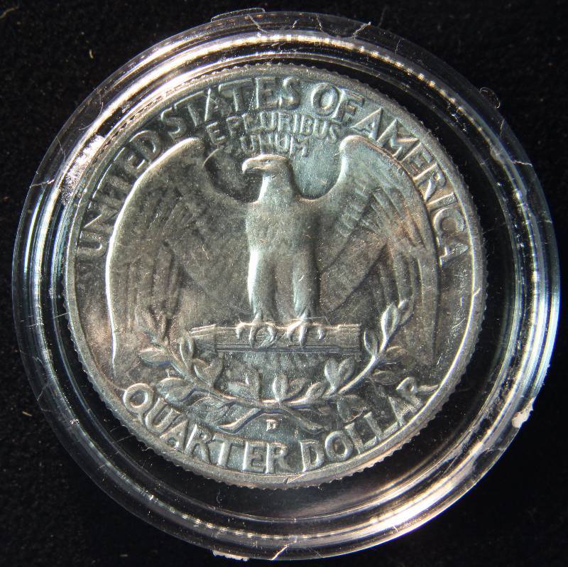 1964-D WASHINGTON SILVER QUARTER AU IN AIRTITE HOLDER