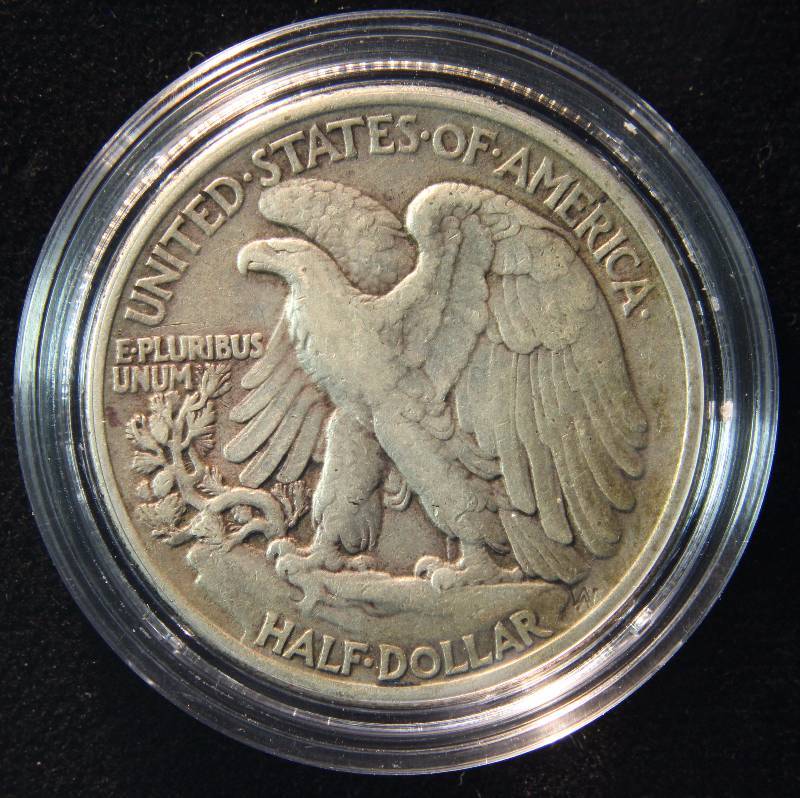 1917 WALKING LIBERTY SILVER HALF DOLLAR VF IN AIRTITE HOLDER
