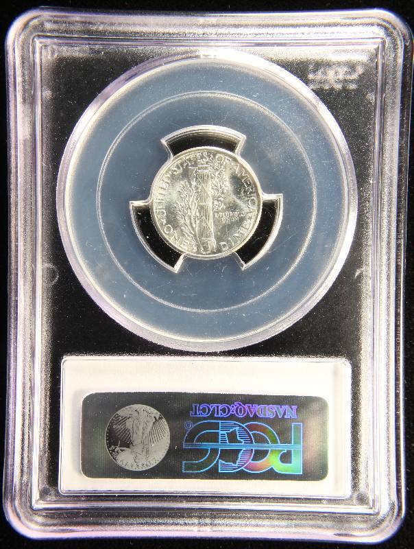 1943-D MERCURY SILVER DIME MS65FB FULL SPLIT BANDS PCGS CERTIFIED