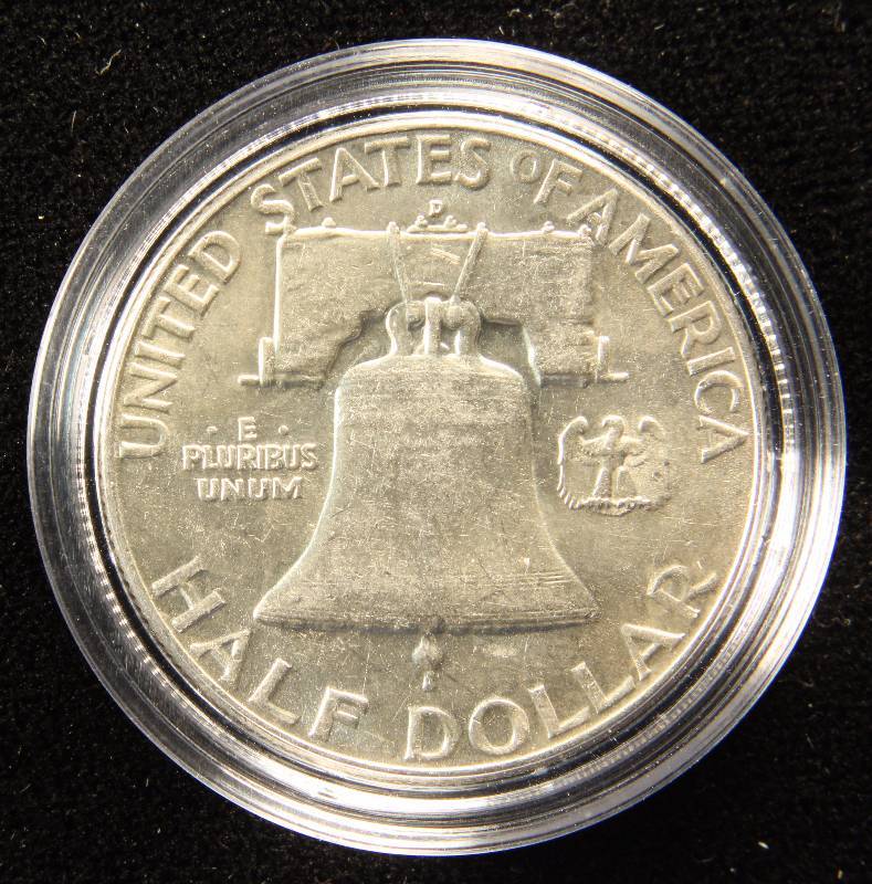 1962-D FRANKLIN SILVER HALF DOLLAR IN AIRTITE  HOLDER