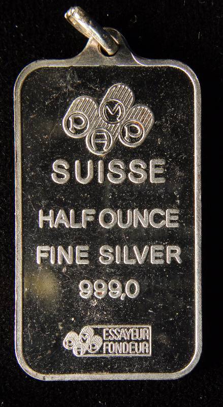 12 TROY OZ. .999 FINE SILVER SUISSE BAR