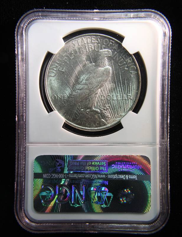 1922 PEACE SILVER DOLLAR MS62 NGC CERTIFIED