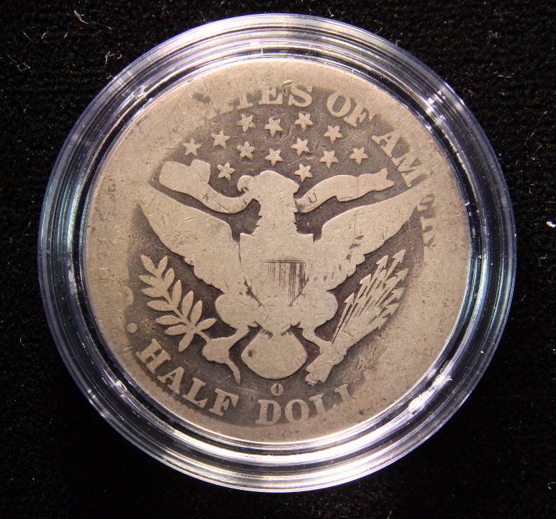1895-O BARBER SILVER HALF DOLLAR IN AIRTITE HOLDER