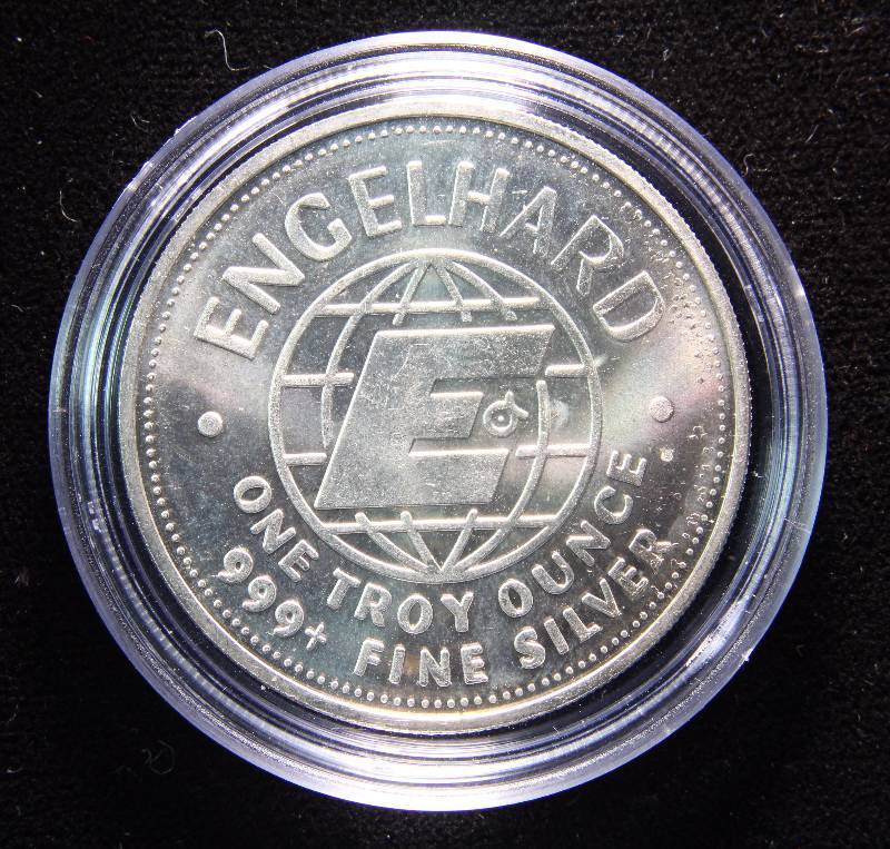 1 TROY OZ. .999 FINE SILVER 1984 ENGELHARD PROSPECTOR IN AIRTITE HOLDER