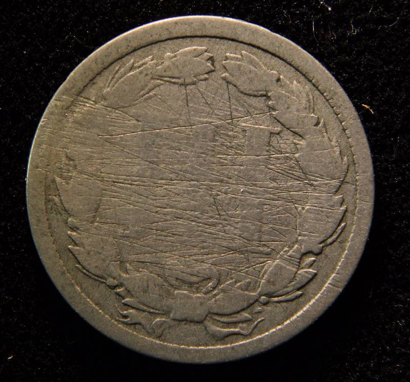 1870 3 CENT NICKEL WITH HEAVY SCRATCHES