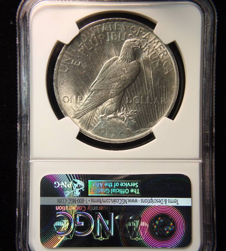 1923 PEACE SILVER DOLLAR MS62 NGC CERTIFIED