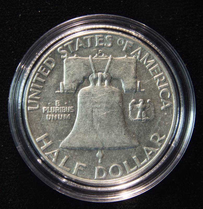 1963-D FRANKLIN SILVER HALF DOLLAR IN AIRTITE HOLDER
