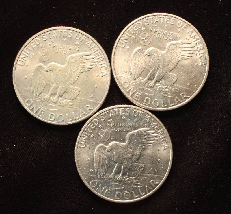 GROUP OF 3 EISENHOWER CLAD DOLLARS