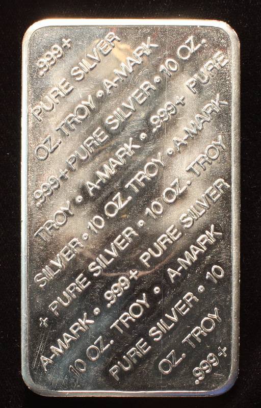 10 TROY Oz. .999 FINE SILVER BAR A-MARK