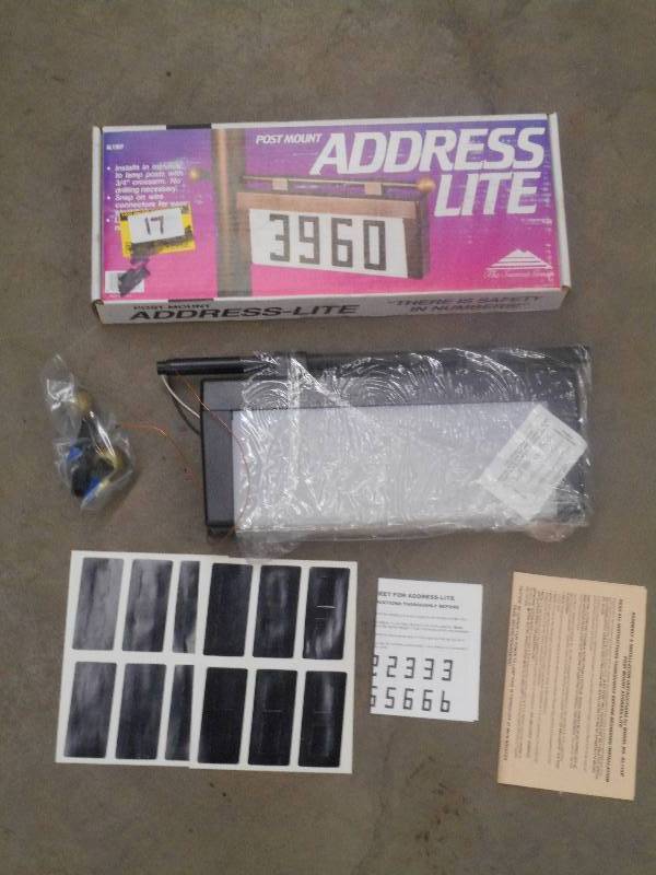 lot 17 image: Unused Post-Mount Adress Lite ...