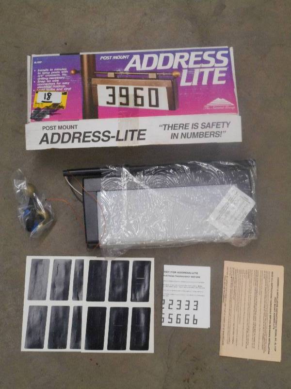 lot 18 image: Unused Post-Mount Adress Lite ...
