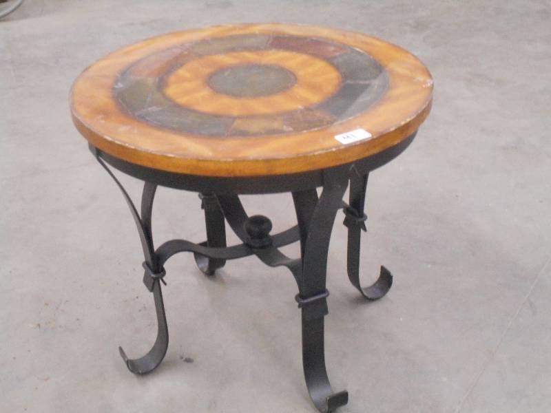 lot 41 image: Heavy Duty Steel-Framed End Table W...