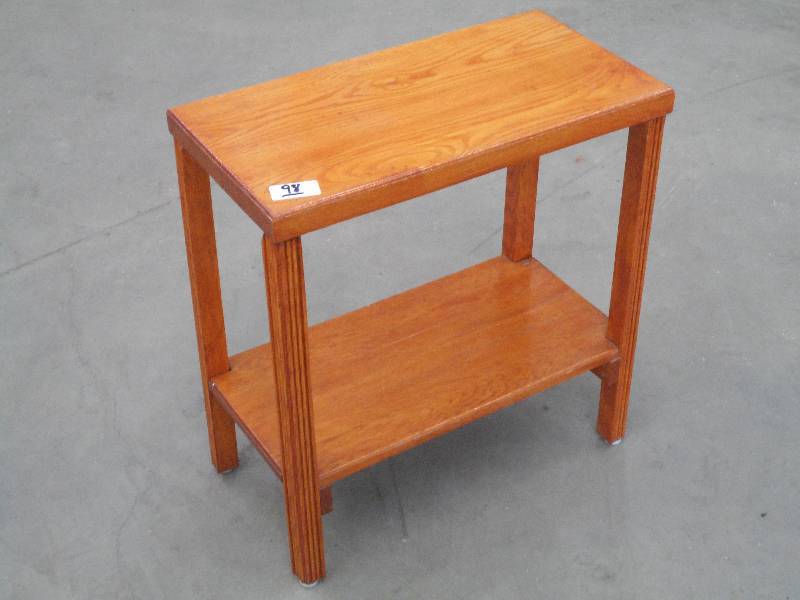 lot 98 image: (1) Handmade Oak Side Table ...
