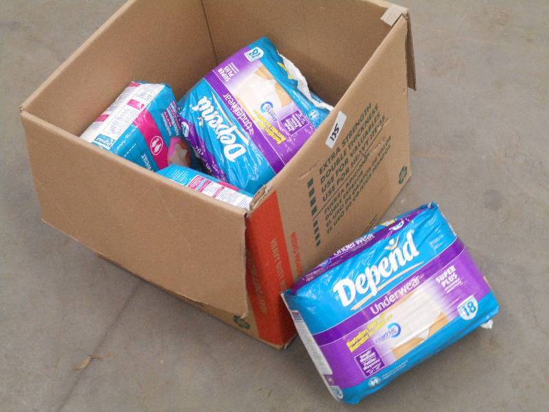 lot 135 image: (5) New Packs Of Depends Size Small...