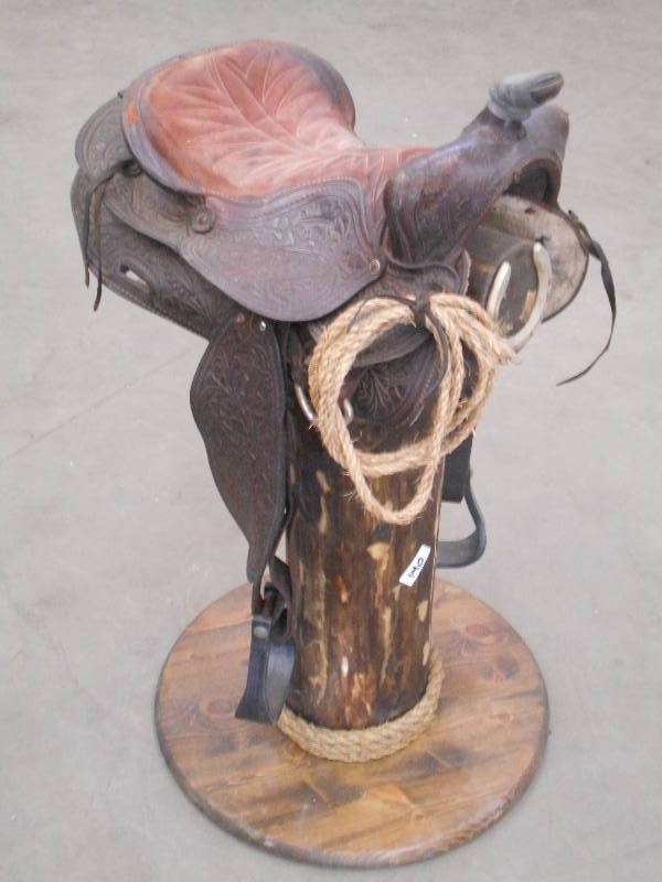lot 140 image: Custom Handmade Saddle Stand With N...