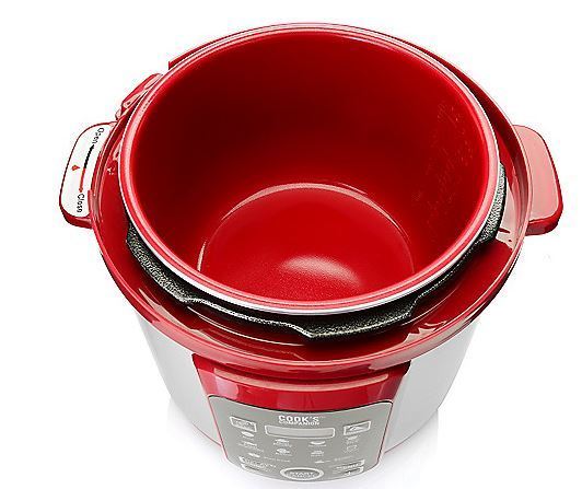lot 13 image: Cooks Companion 6.3 qt 1000W Color Ceramic 11-in-1 Digital Pressure Cooker