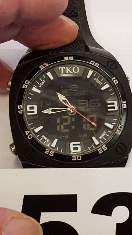 lot 53 image: TKO Mens AnalogDigi Multifunction Watch - Black