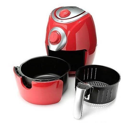 lot 147 image: Cooks Companion 1200W 2.2 qt High Speed Air Fryer & Recipe Booklet RED