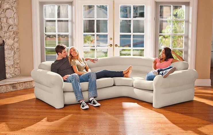 lot 188 image: Intex Inflatable Corner Sofa - Tan