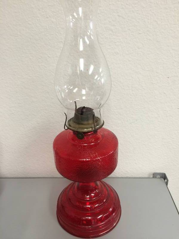 lot 14 image: Risdon Red Oil Lamp