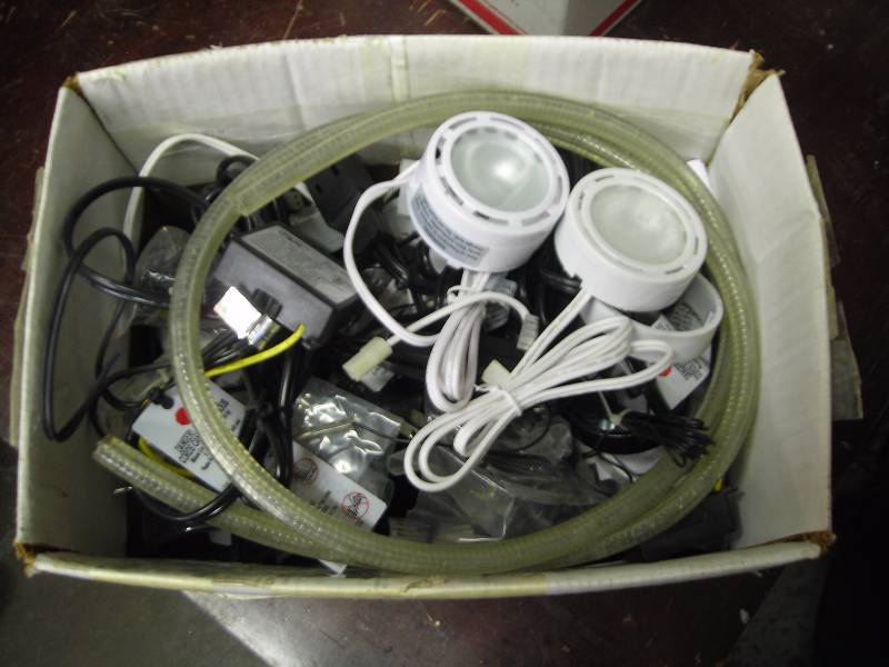 Large Box Lot Of Under Cabinet Lighting Parts Electrical