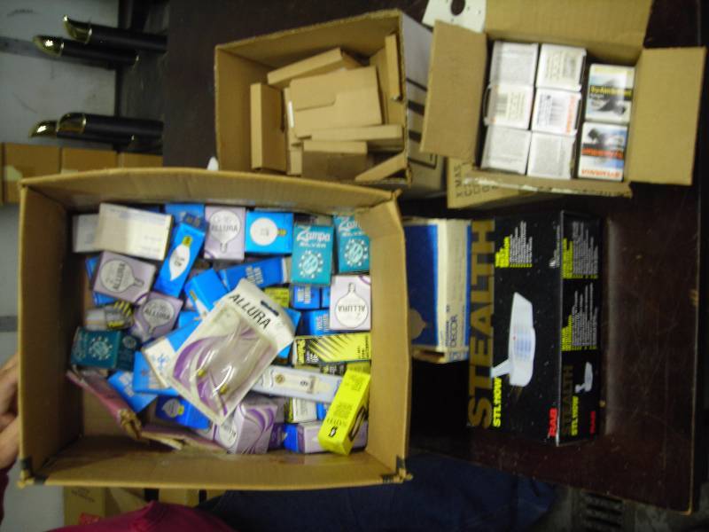 Large Lot Of Lighting Related 12 Watt-40 Watt, Stealth Motion Detector, Wall Plates