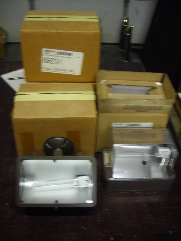 4 Weatherproof Outdoor Industrial Light Fixtures (New In Boxes)