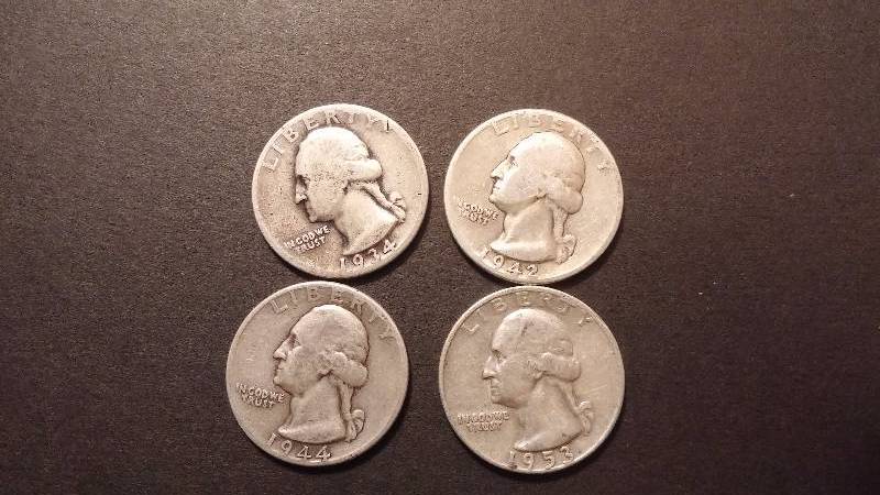 Silver Quarters 1934 1942 1944 1952