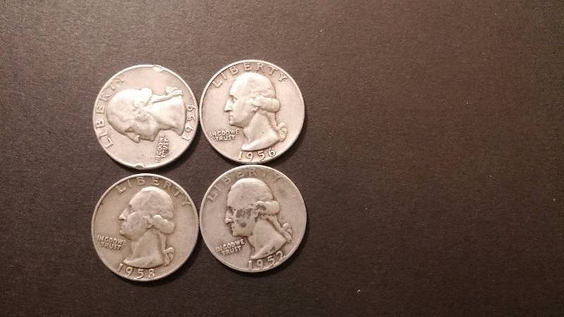 Silver Quarters 1952 1956 1958 1959
