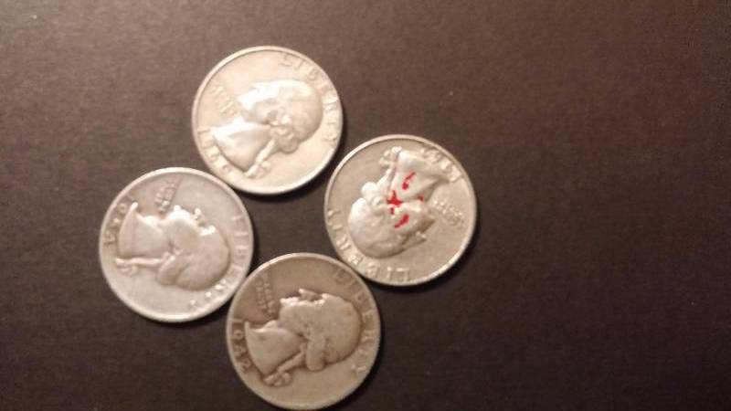 Silver Quarters 1942 1954-D 1960-D 1962-D