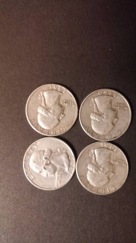 Silver Quarters 1960-D 1960-D 1961-D 1961-D