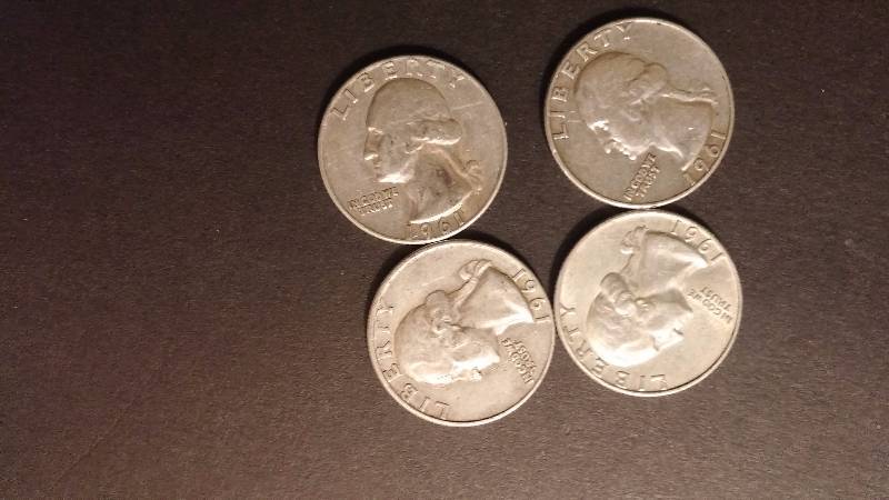 Silver Quarters 4x 1961-D Quarters